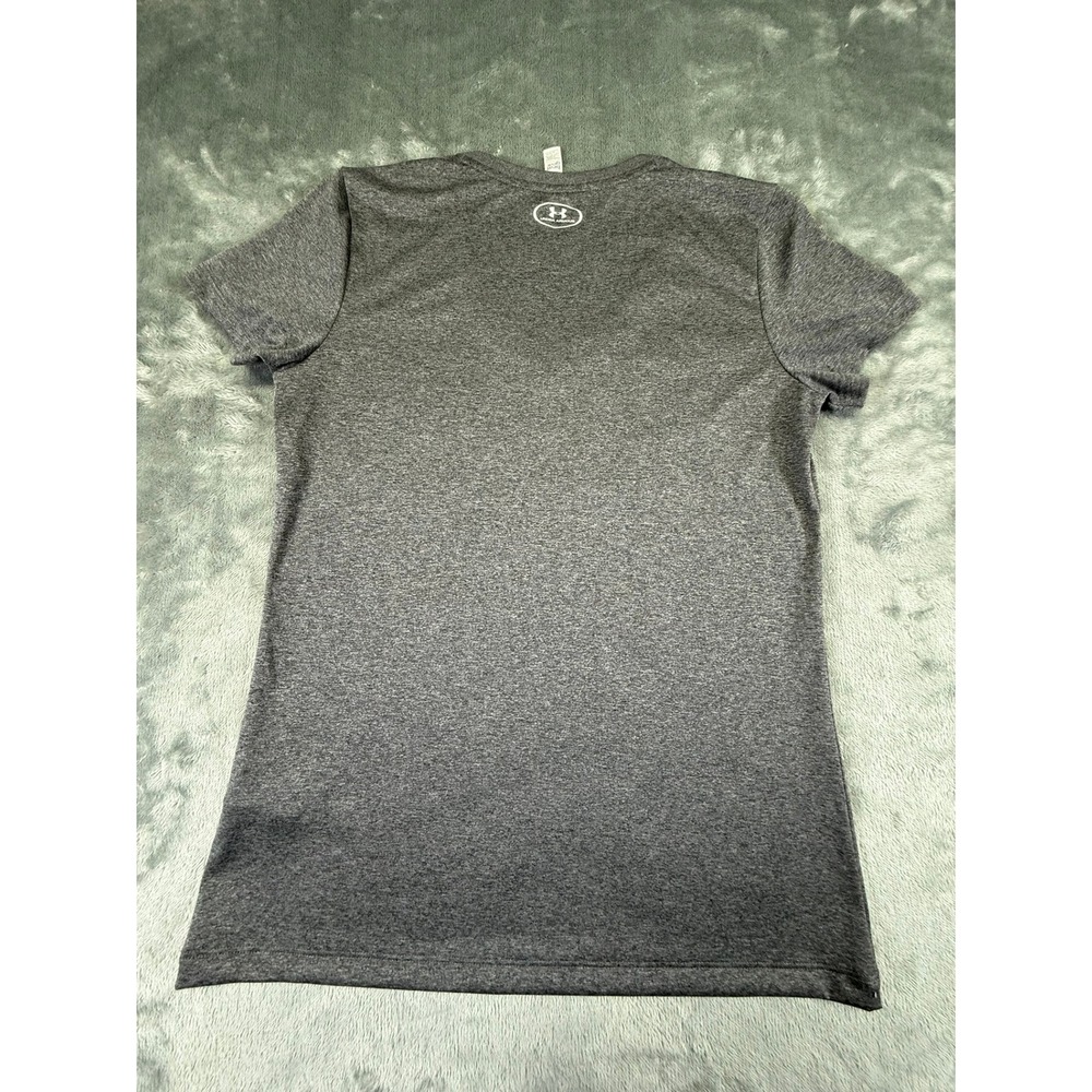 Under Armour Womens HeatGear V-Neck Short Sleeve T-Shirt Gray Heather Small - Picture 4 of 7